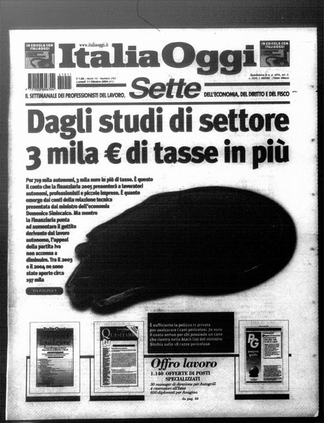 Italia oggi : quotidiano di economia finanza e politica